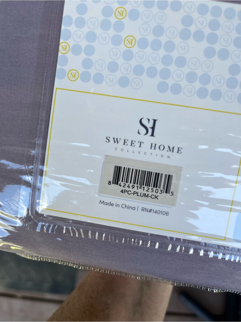 Plum / Purple Cal King Sheet Set 1800 Thread Count New - Picture 4 of 5